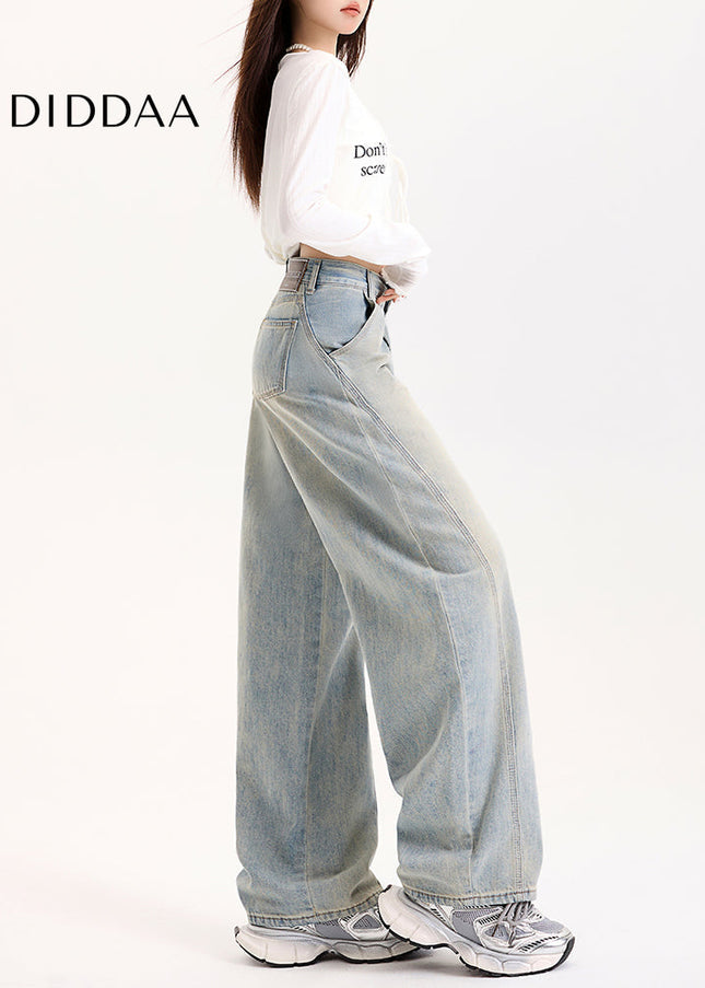 Blue High-Waisted Loose Fit Wide-Leg Jeans Women’s 2025 - Women’s Jeans