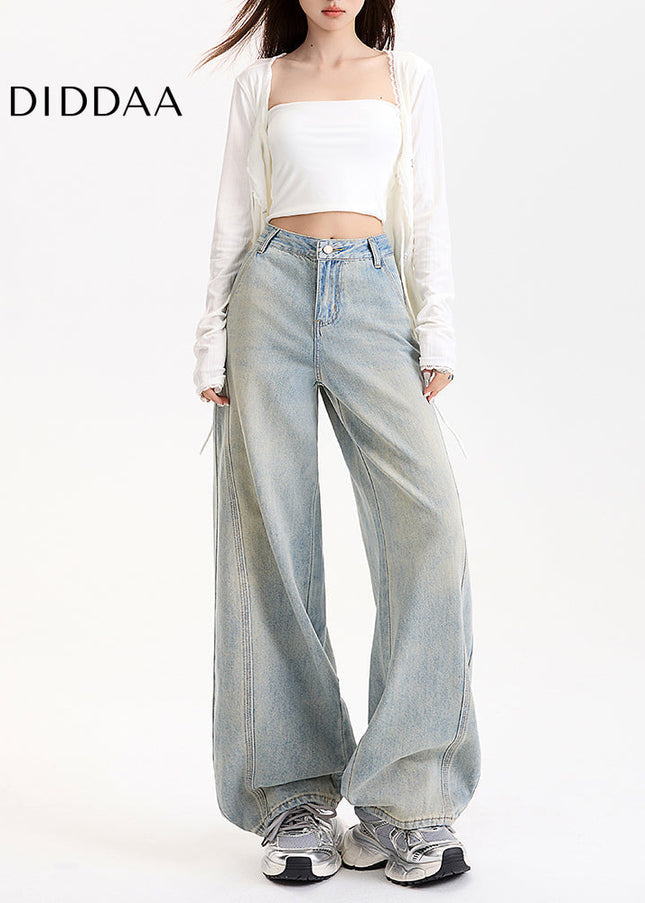 Blue High-Waisted Loose Fit Wide-Leg Jeans Women’s 2025 - Women’s Jeans