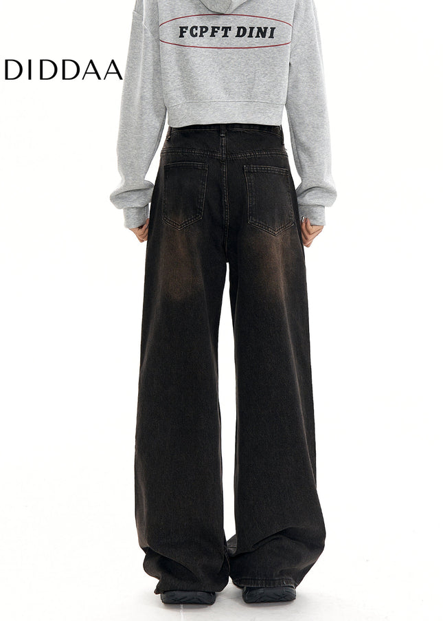 Blue High-Waisted Loose Straight-Leg Jeans for Women - Women’s Jeans