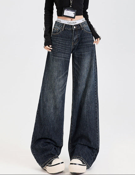 Blue High-Waisted Loose Wide-Leg Jeans for Women - Women’s Jeans