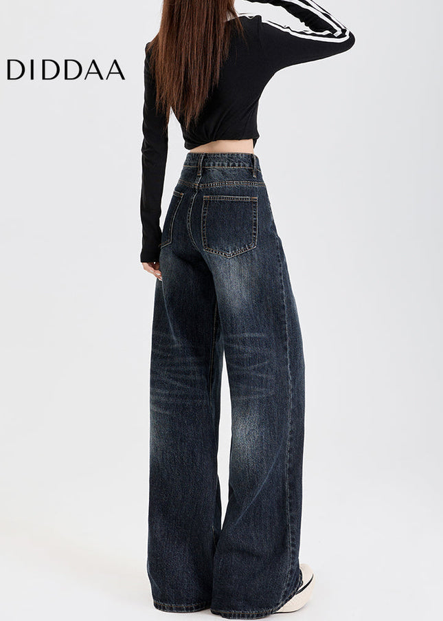 Blue High-Waisted Loose Wide-Leg Jeans for Women - Women’s Jeans