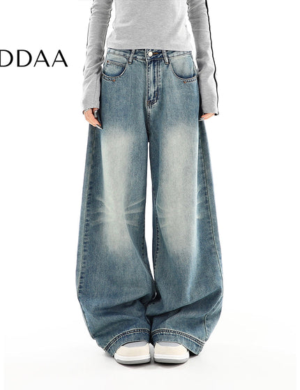 Blue High-Waisted Relaxed Wide-Leg Jeans - S / Blue - Women’s Jeans
