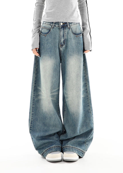Blue High-Waisted Relaxed Wide-Leg Jeans - Women’s Jeans