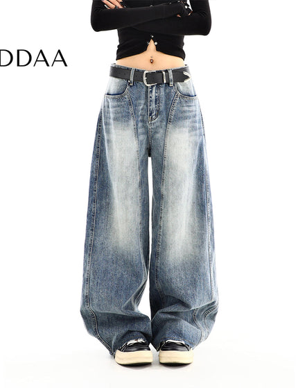 Blue High-Waisted Retro Scimitar Loose Leg Jeans - S / Blue - Women’s Jeans