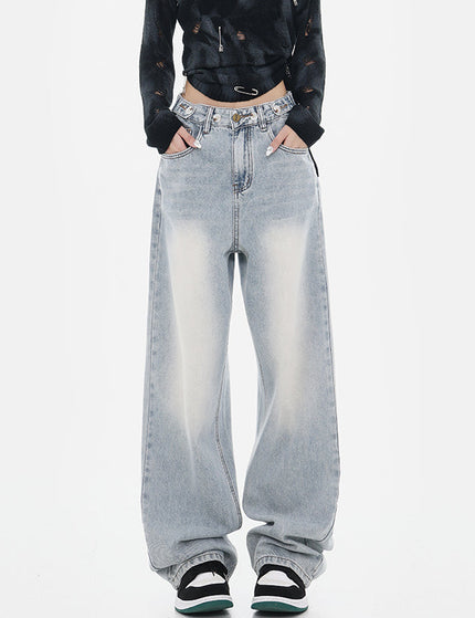 Blue High-Waisted Wide-Leg Jeans for Women - XS / Light Blue - Women’s Jeans