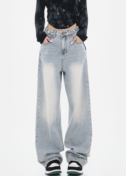 Blue High-Waisted Wide-Leg Jeans for Women - XS / Light Blue - Women’s Jeans