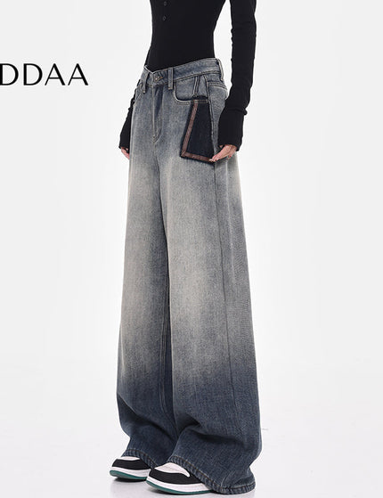 Blue High-Waisted Wide-Leg Mop Jeans Women’s Design - S / Grey - Women’s Jeans