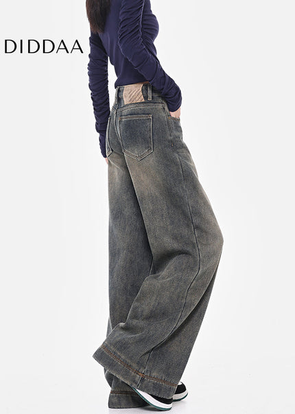 Blue High-Waisted Wide-Leg Skinny Jeans for Women - Women’s Jeans