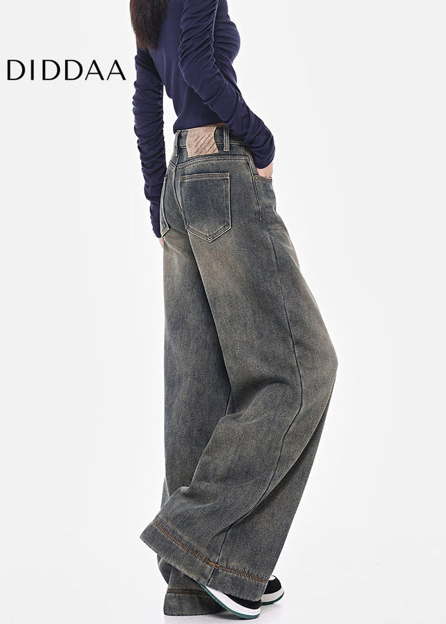 Blue High-Waisted Wide-Leg Skinny Jeans for Women - Women’s Jeans