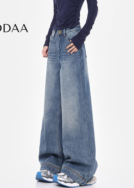 Blue High-Waisted Wide-Leg Skinny Jeans for Women - Women’s Jeans