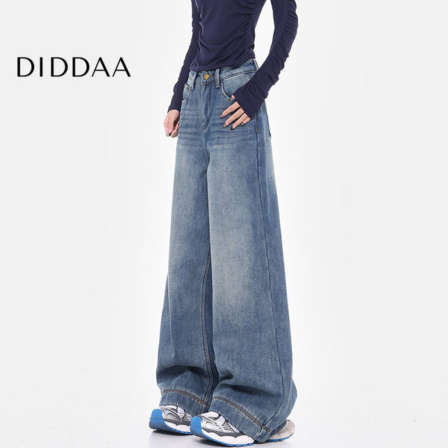 Blue High-Waisted Wide-Leg Skinny Jeans for Women - Women’s Jeans