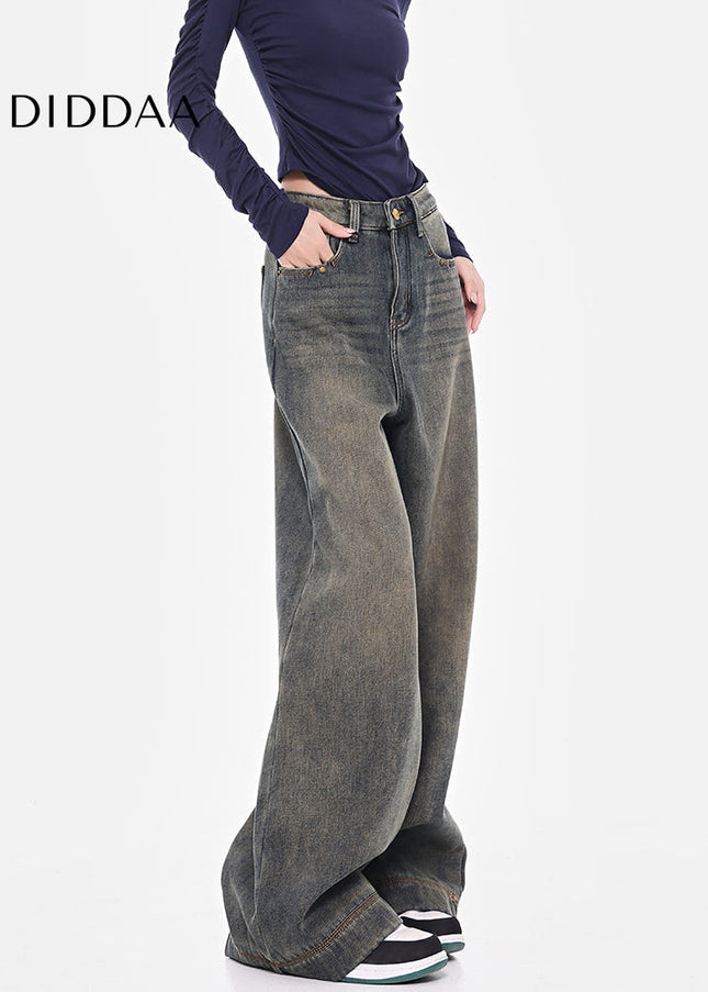 Blue High-Waisted Wide-Leg Skinny Jeans for Women - Women’s Jeans