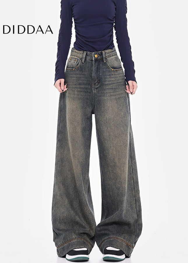 Blue High-Waisted Wide-Leg Skinny Jeans for Women - Women’s Jeans