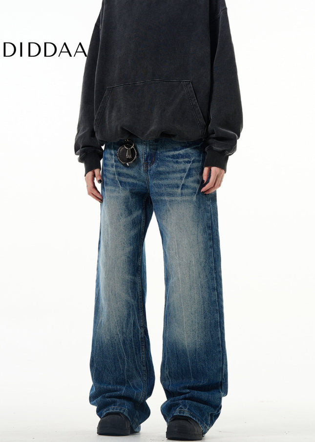 Blue Lightning Burst Flare Jeans for Men - Men’s Jeans