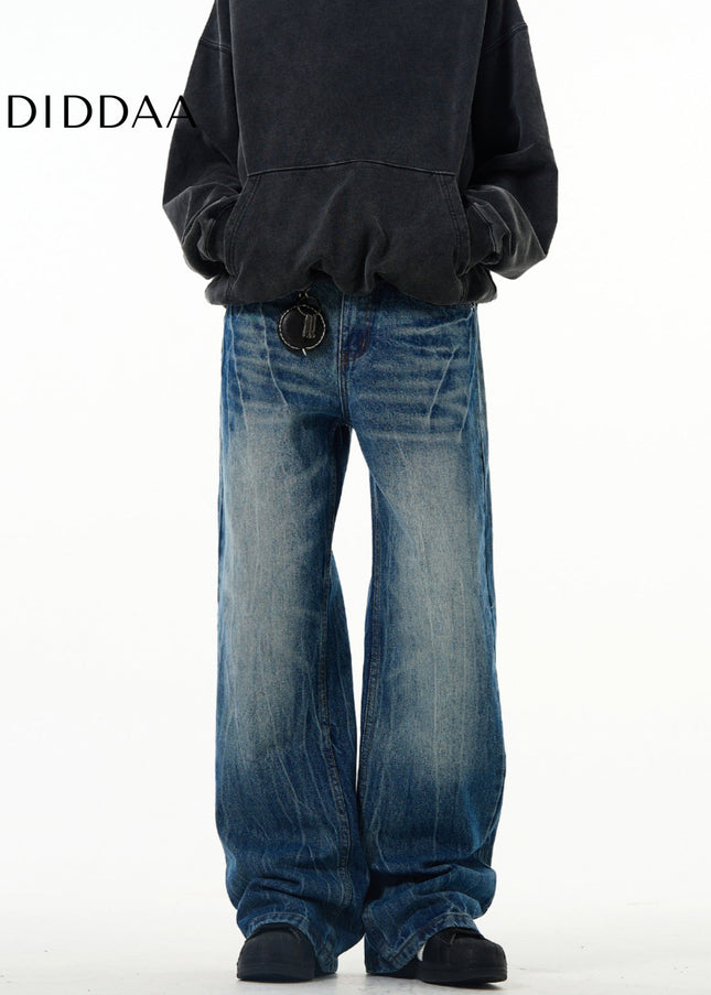 Blue Lightning Burst Flare Jeans for Men - Men’s Jeans