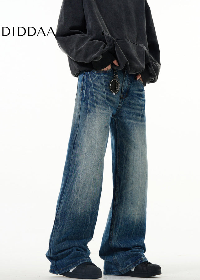 Blue Lightning Burst Flare Jeans for Men - Men’s Jeans