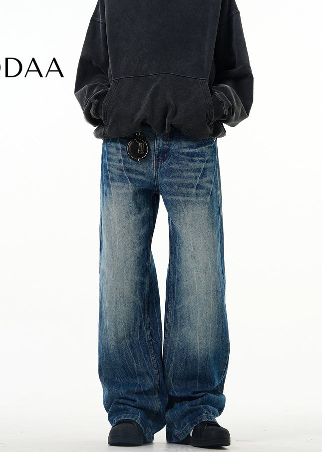 Blue Lightning Burst Flare Jeans for Men - S / Mid Blue - Men’s Jeans