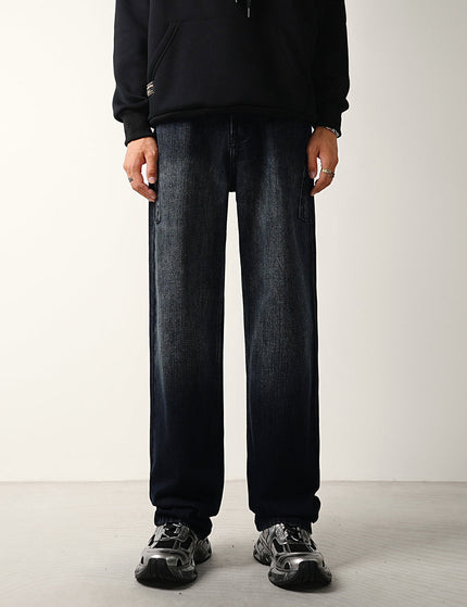 Blue Lightweight Panelled Wide-Leg Jeans for Men - 28 / Dark Grey - Men’s Jeans