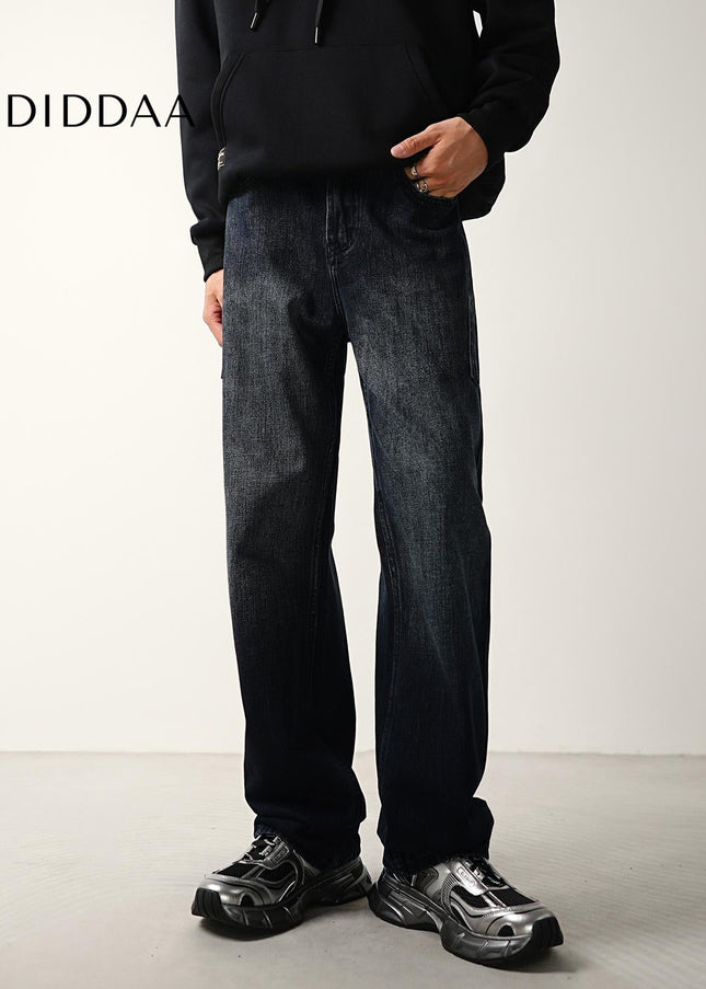Blue Lightweight Panelled Wide-Leg Jeans for Men - Men’s Jeans
