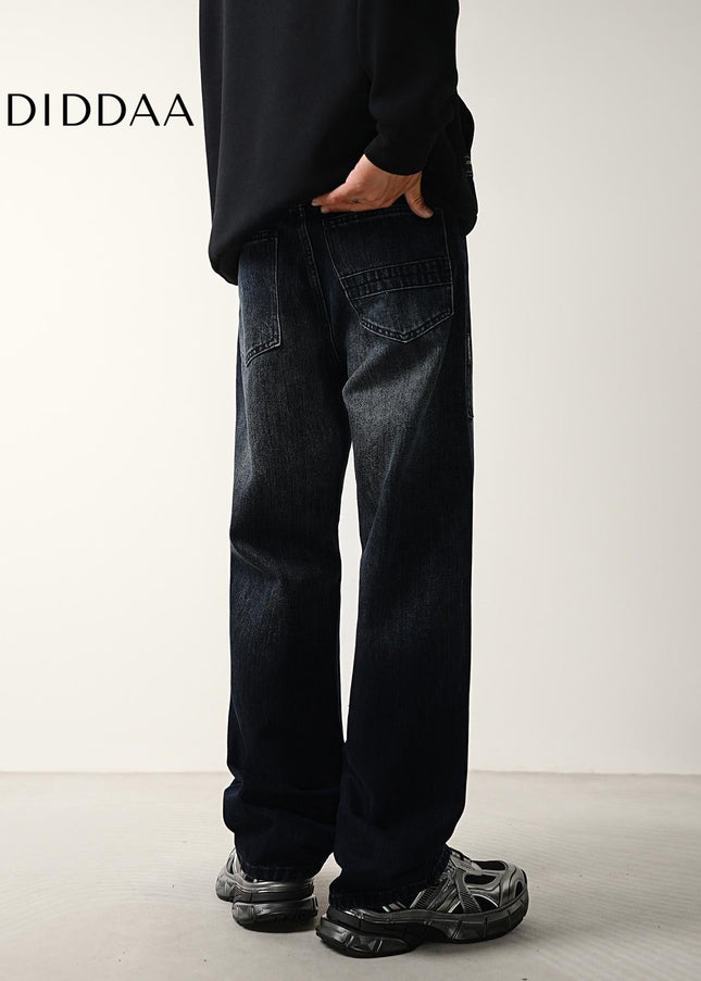 Blue Lightweight Panelled Wide-Leg Jeans for Men - Men’s Jeans