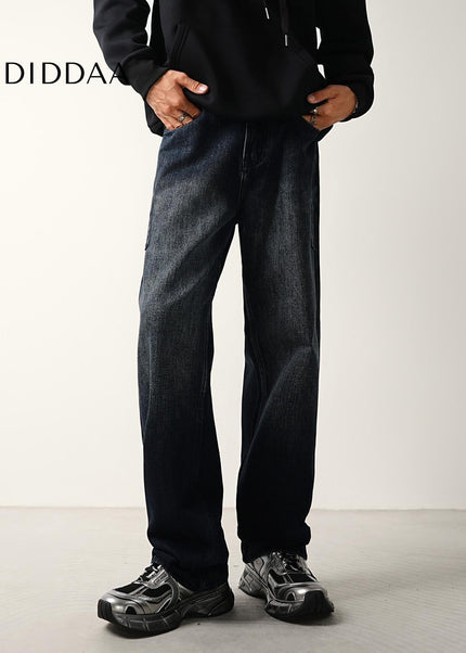Blue Lightweight Panelled Wide-Leg Jeans for Men - Men’s Jeans