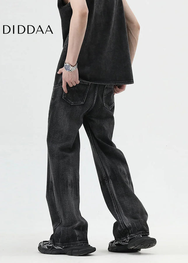 Blue Loose Bootcut American High Street Vintage Jeans - Men’s Jeans