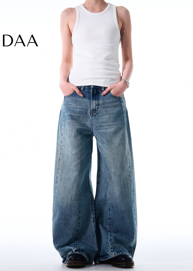 Blue Loose Fit A-Line Wide Leg Jeans for Men and Women - S / Blue - Men’s Jeans