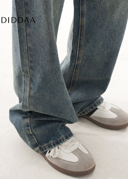 Blue Loose Fit AGUA Wide Leg Jeans Women’s Casual Pants - Women’s Jeans