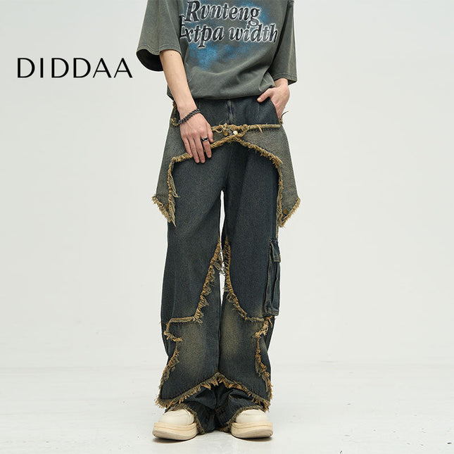 Blue Loose Fit American Retro Jeans for Men - S / Dark Blue - Women’s Jeans