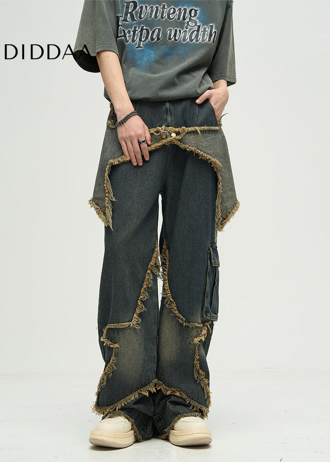 Blue Loose Fit American Retro Jeans for Men - Women’s Jeans