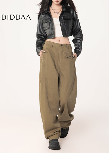 Blue Loose Fit American Retro Wide-Leg Jeans - Women’s Jeans