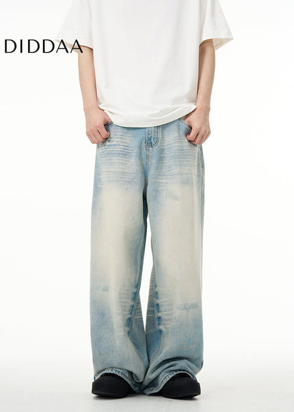 Blue Loose Fit American Retro Wide Leg Jeans - Women’s Jeans