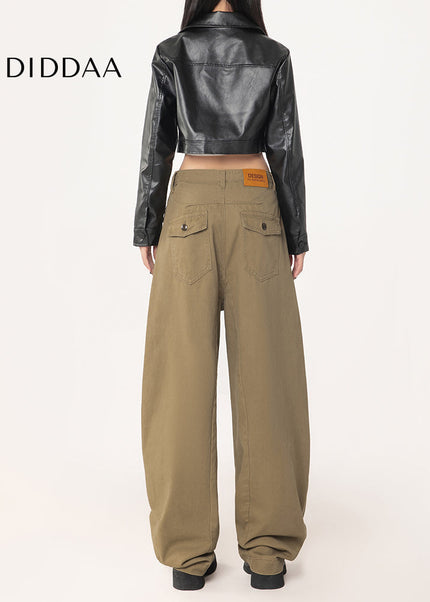 Blue Loose Fit American Retro Wide-Leg Jeans - Women’s Jeans