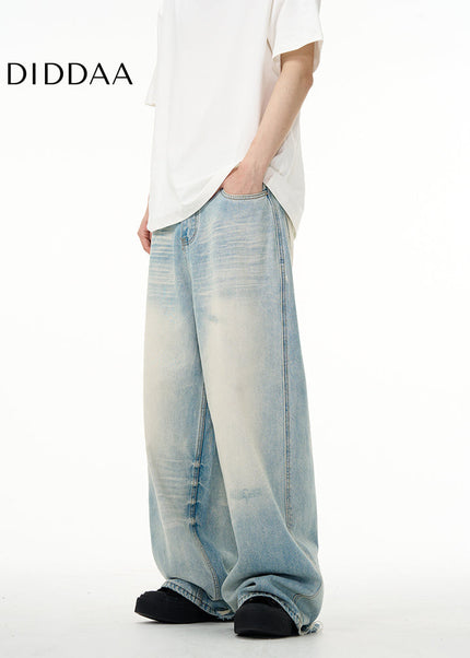Blue Loose Fit American Retro Wide Leg Jeans - Women’s Jeans