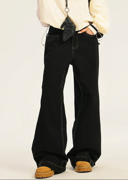 Blue Loose Fit American-Style Reverse Design Jeans - Women’s Jeans