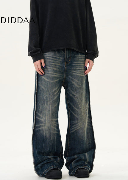 Blue Loose Fit Casual High Street Jeans - Men’s Jeans