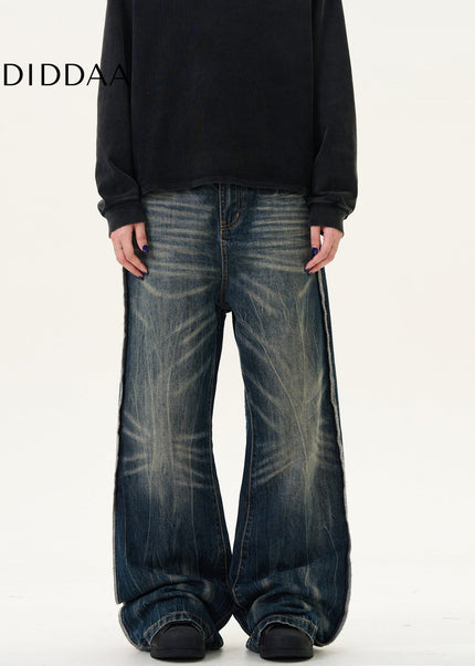 Blue Loose Fit Casual High Street Jeans - Men’s Jeans