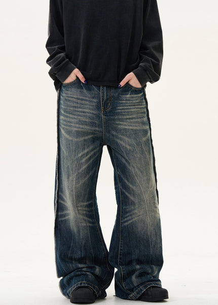 Blue Loose Fit Casual High Street Jeans - Men’s Jeans