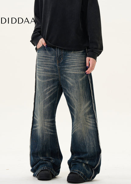 Blue Loose Fit Casual High Street Jeans - Men’s Jeans