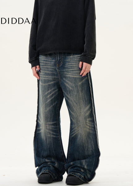 Blue Loose Fit Casual High Street Jeans - Men’s Jeans