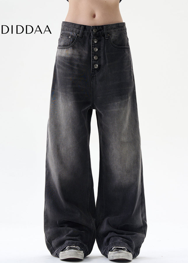 Blue Loose Fit Casual Wide-Leg Jeans for Men and Women - Men’s Jeans