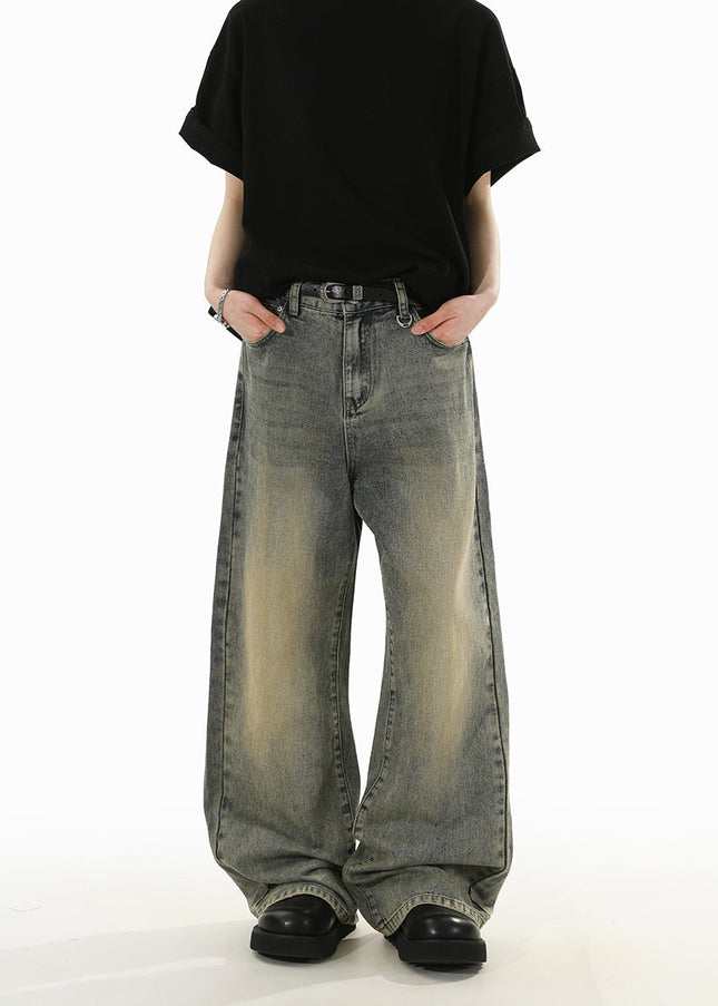 Blue Loose Fit Casual Wide-Leg Jeans for Men and Women - Men’s Jeans