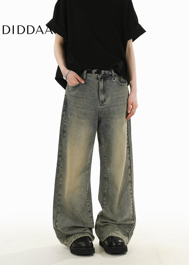 Blue Loose Fit Casual Wide-Leg Jeans for Men and Women - Men’s Jeans