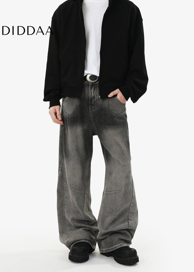 Blue Loose Fit Casual Wide-Leg Jeans for Men and Women - Men’s Jeans