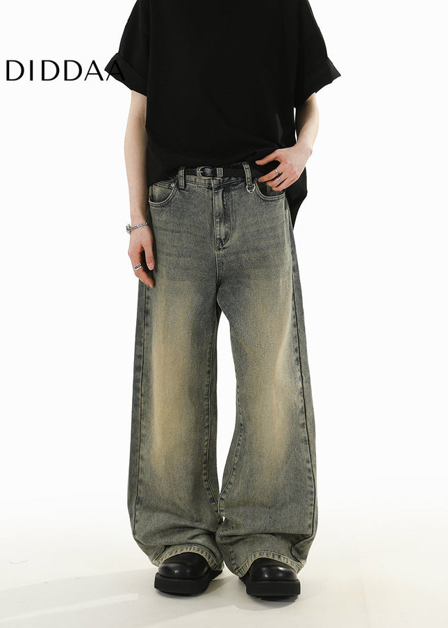 Blue Loose Fit Casual Wide-Leg Jeans for Men and Women - Men’s Jeans
