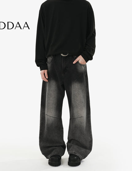 Blue Loose Fit Casual Wide-Leg Jeans for Men and Women - S / Black - Men’s Jeans