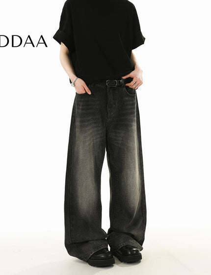 Blue Loose Fit Casual Wide-Leg Jeans for Men and Women - S / Black - Men’s Jeans