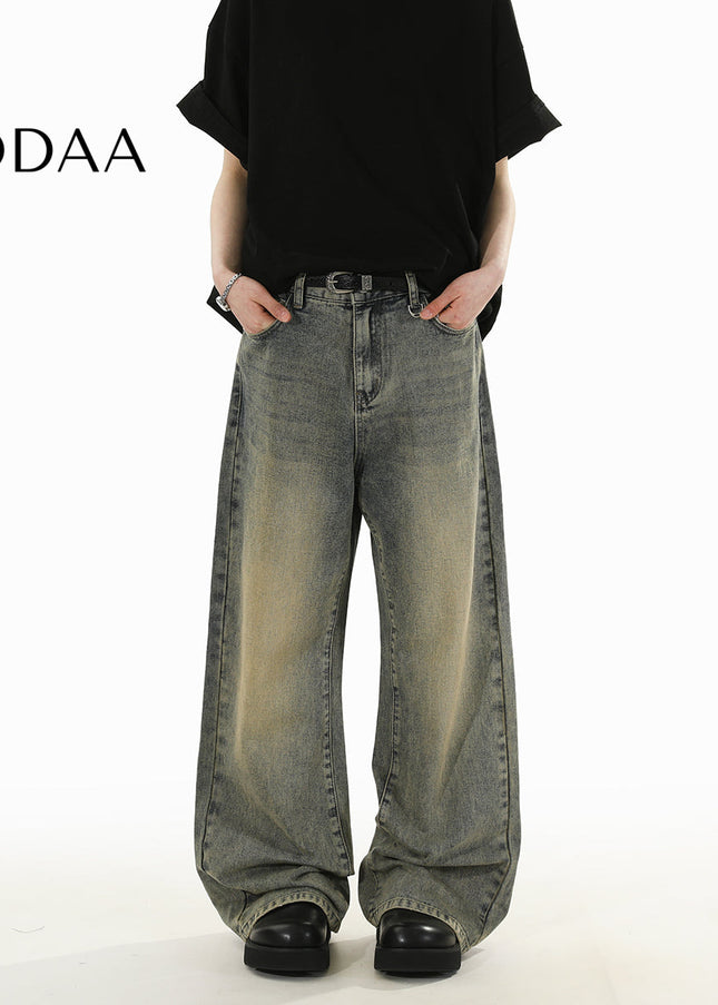 Blue Loose Fit Casual Wide-Leg Jeans for Men and Women - S / Vintage Blue - Men’s Jeans