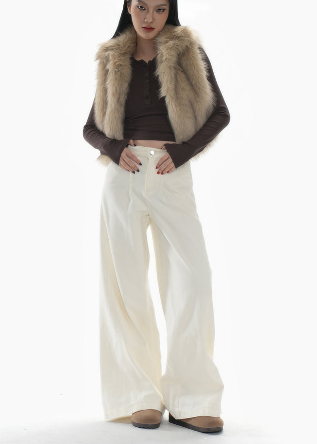 Blue Loose Fit Casual Wide-Leg Jeans for Women - Women’s Jeans