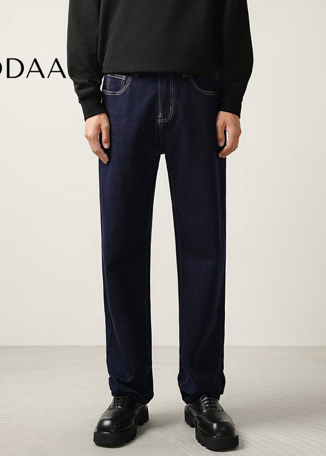Blue Loose Fit Classic Denim Straight-Leg Jeans - 28 / Black - Men’s Jeans